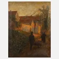 Magnus Liebscher, "Bei Sonnenuntergang", 1900, Öl auf Leinwand