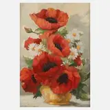 Hans Münnich, Blumenstillleben, Öl auf Leinwand