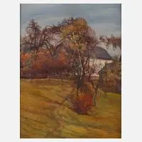 Albin Schlehahn, Im Dorf, 1916, Mischtechnik
