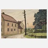 Fritz Tröger, Am Dorfrand, 1963, Mischtechnik auf leichtem Karton