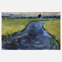 Fritz Winkler, Am Fluss, 1894, Aquarell