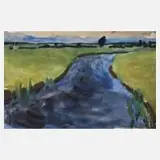 Fritz Winkler, Am Fluss, 1894, Aquarell