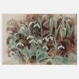 Karl Kröner, Schneeglöckchen, 1946, Aquarell