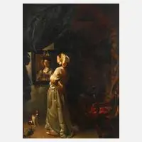 H. Edelhäusser, Kopie nach Frans van Mieris d. Ä., 1908, Öl auf Holz