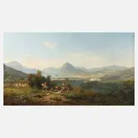 Ambrogio Preda, Rast am Luganersee, Öl auf Leinwand
