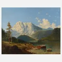 Gottfried Seelos, Alpenlandschaft, Öl auf Leinwand