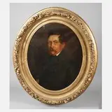 Christian Zucchi, Herrenportrait, 1847, Öl auf Leinwand