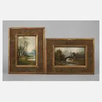 R. Vogt, Paar Landschaften, Öl auf Holztafel