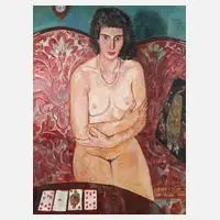 Erich Büttner, "Die Kartenlegerin", 1932, Öl auf Leinwand