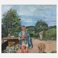 Erich Büttner, "Am Bach", 1925, Öl auf Leinwand