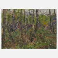 Elisabeth von Eicken, Im Birkenwald, Öl auf Papier und auf Pappe doubliert