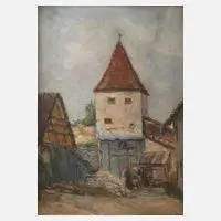 Ernst Haymann, "Greding", 1873, Öl auf Holztafel