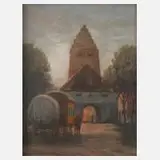 Ernst Haymann, "Stadttor in Franken", Öl auf Holz