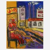 Peter Robert Keil, "Warten auf Arbeit", 1942, Öl auf Leinwand