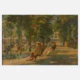 Heinrich Rode, Rast im Park, Öl auf Leinwand