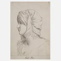 Guido Reni, Frauenportrait, Kupferstich