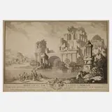 Karl Schütz, Orientalische Landschaft, Radierung