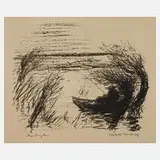 Bartold Asendorpf, "Der Angler", Kreidelithographie