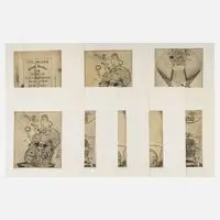 Uwe Bremer, zu E. T. A. Hoffmann "Klein Zaches", 1973, Radierungen mit Tonplatte