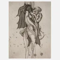 Klaus Böttger, Ungleiches Paar, 1942, Radierung mit Plattenton auf Velin