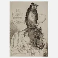 Prof. Ernst Moritz Geyger, "Die Klugheit …", 1861, Radierung mit zartem Plattenton