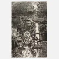 Prof. Bernhard Heisig, Breslau, Lithographie auf leichtem Karton