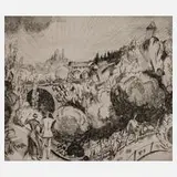Jean Emile Laboureur, Berglandschaft, Kupferstich