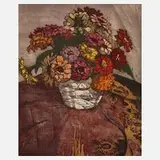 Eva Maria Marcus, Blumenstillleben, Farbholzschnitt auf Japanpapier und auf Karton kaschiert