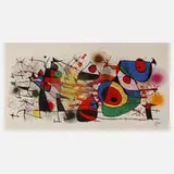 Abstrakte Komposition by Joan Miró, Farblithographie auf Bütten, sold Jun 2020