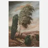 E. M. Backes, Sturm in der Heide, Gouache