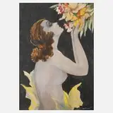 Kurt Matthias, Junge Dame, Gouache