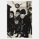 Karl Ortelt, An der Haltestelle, Tuschepinsel