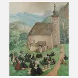 Else Preußner, "Die Predigt", Aquarell