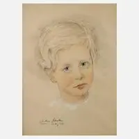 Curtius Schulten, Knabenbildnis, 1951, Bleistift und Kreiden auf Papier