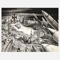 Ein ruhiger Schlaf by Karl F. E. Weisgärber, 1927, Tuschefeder und Pinsel, sold Jun 2020