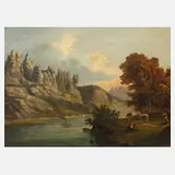 Schmidt, "Basteifelsen bei Rathen", Öl auf Leinwand