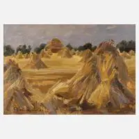 Rolf Andiel, Erntelandschaft, Öl auf Karton