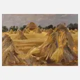 Rolf Andiel, Erntelandschaft, Öl auf Karton