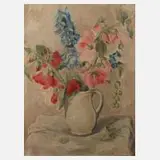 Anna Elisabeth Angermann, Blumenstillleben, 1946, Öl auf Karton