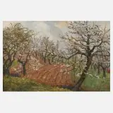 Richard Burkhardt-Untermhaus, "Kirschblüte", 1883, Öl auf Pappe