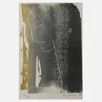 Frank Eißner, Frauenkopf, 1959, Farbholzschnitt mit Irisdruck