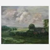 Alexander Kupfermann, Sommerlandschaft, Öl auf Leinwand
