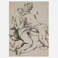Otto Schubert, Der Bauer und seine Magd, Aquarell