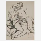 Otto Schubert, Der Bauer und seine Magd, Aquarell