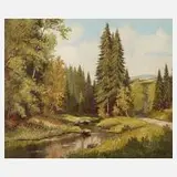 Friedrich Schick, Sommerlandschaft, Öl auf Leinwand