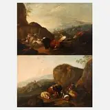 Johann Heinrich Roos, Zwei Hirtenlandschaften, 1674, Öl auf Leinwand