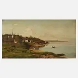 Bertha von Grab, Am See, Öl auf Leinwand