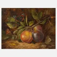 William Henry Hunt, Stillleben mit Pflaumen, Öl auf Leinwand