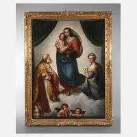 Ludwig Rodow, Sixtinische Madonna, Öl auf Leinwand