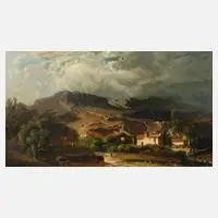 B. v. Santen, Mediterrane Landschaft, 1896, Öl auf Leinwand